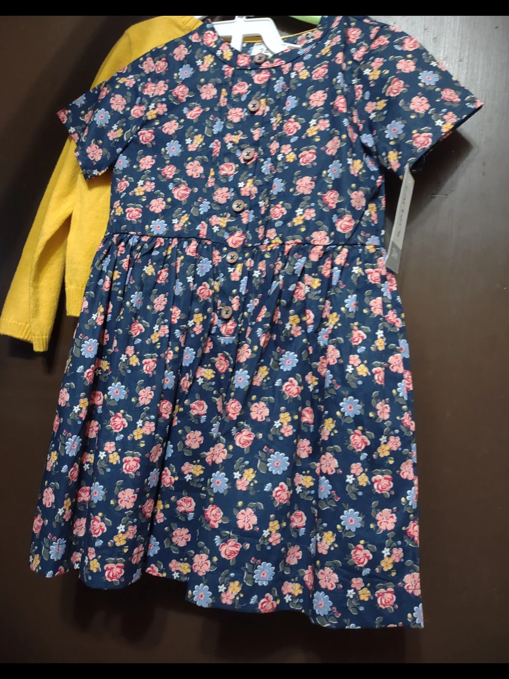 Carter's NWT Girls' Floral Dress W Bright Yellow Cardigan H305H